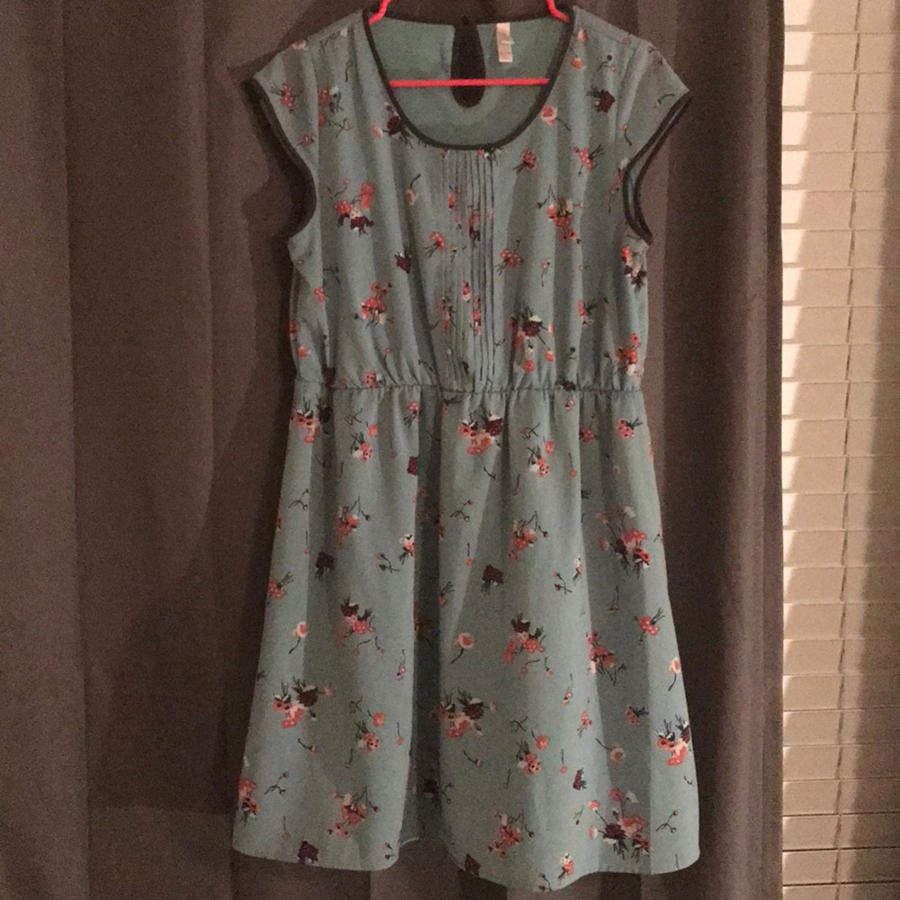 Mint green floral dress